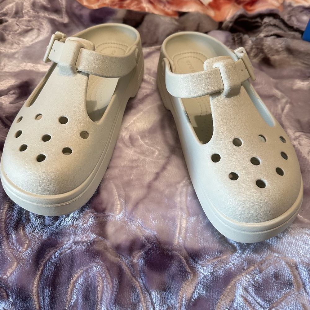 CROCS Cream Flats for Women